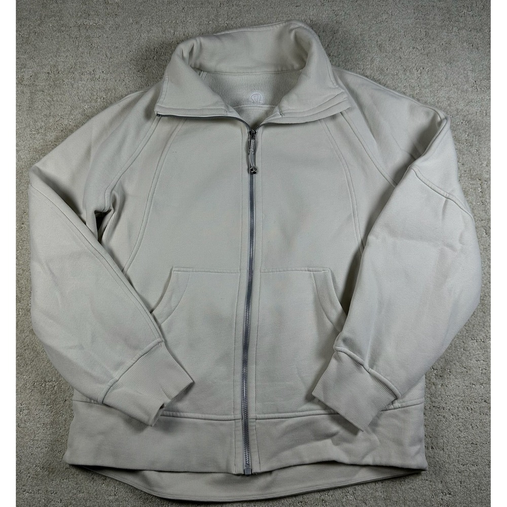 Lululemon Hoodie Womens XS/S Ivory Scuba Full Zip Fleece Boxy Athleisure